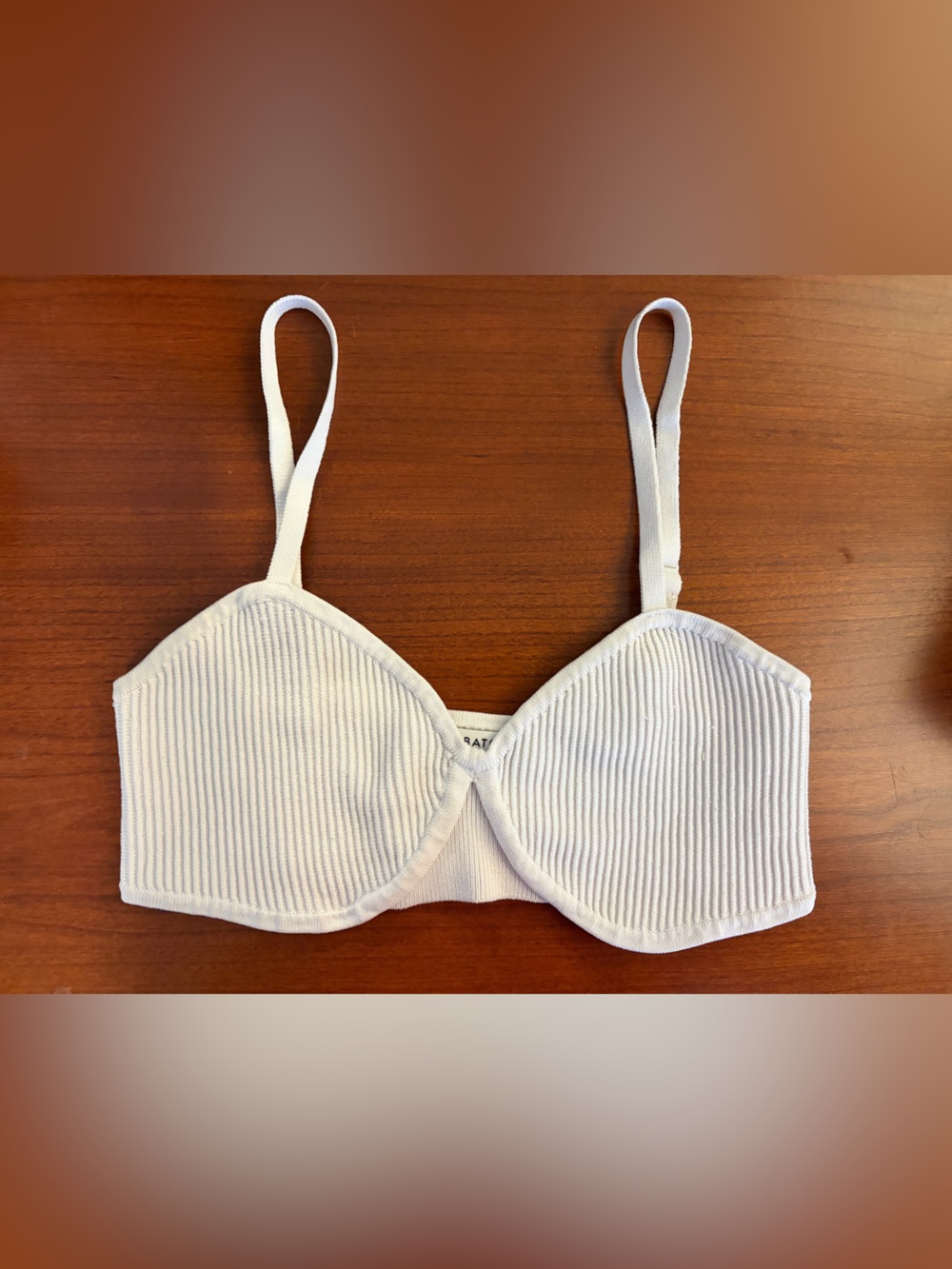 Aritzia Babaton White Ribbed Bralette